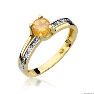 Pierścionek W106 Cytryn 0,50ct żółte złoto
