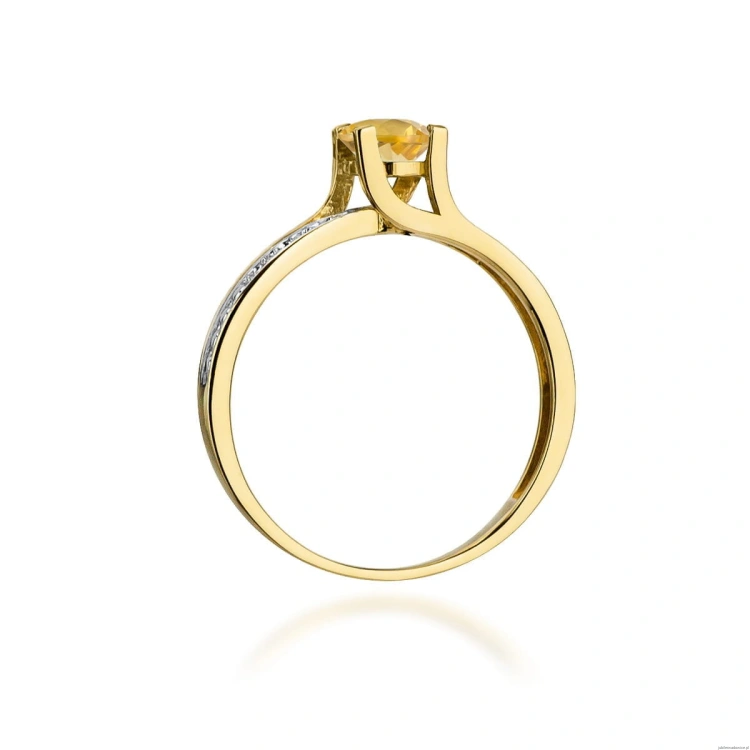 Pierścionek W106 Cytryn 0,50ct żółte złoto