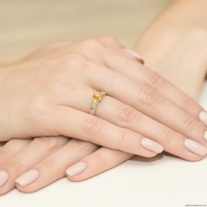 Pierścionek W106 Cytryn 0,50ct żółte złoto