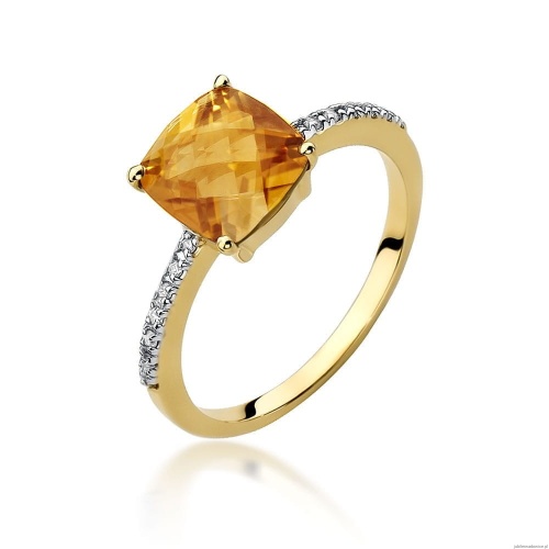 Pierścionek W511 Cytryn 2,00ct żółte złoto