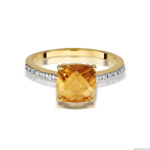 Pierścionek W511 Cytryn 2,00ct żółte złoto