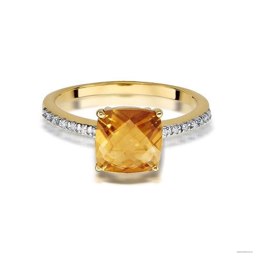 Pierścionek W511 Cytryn 2,00ct żółte złoto
