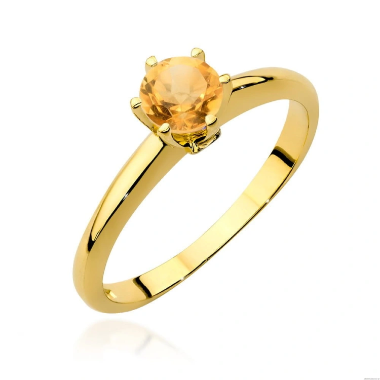 Pierścionek W557 Cytryn 0,50ct żółte złoto