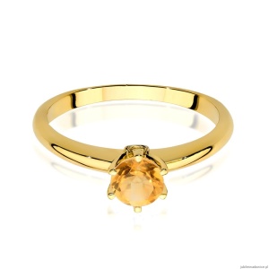 Pierścionek W557 Cytryn 0,50ct żółte złoto