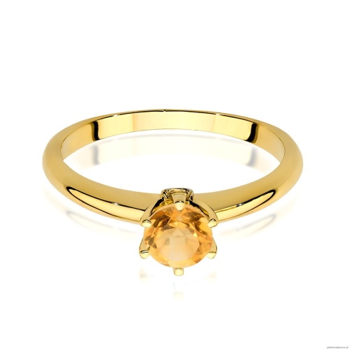 Pierścionek W557 Cytryn 0,50ct żółte złoto