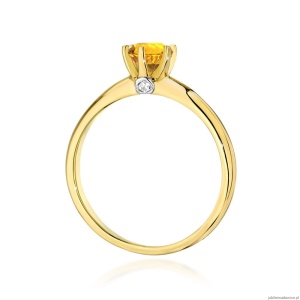 Pierścionek W557 Cytryn 0,50ct żółte złoto