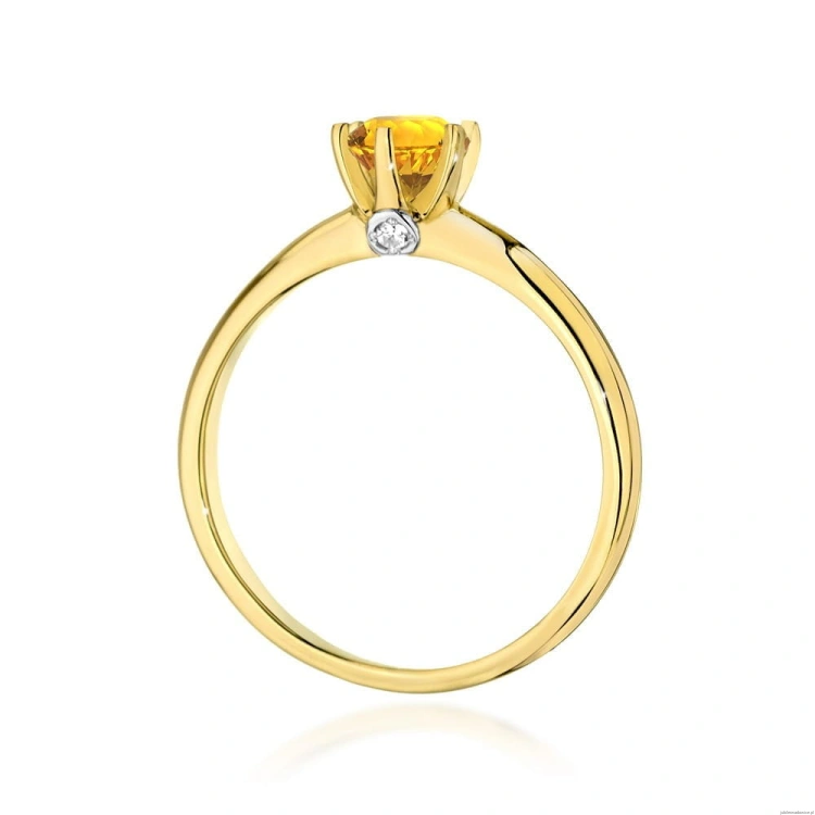 Pierścionek W557 Cytryn 0,50ct żółte złoto