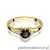 Pierścionek W0076 Czarny Diament 0,50ct żółte złoto