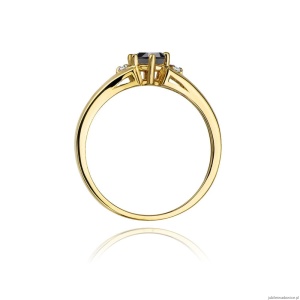 Pierścionek W0076 Czarny Diament 0,50ct żółte złoto
