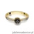 Pierścionek W091 Czarny Diament 0,02ct żółte złoto