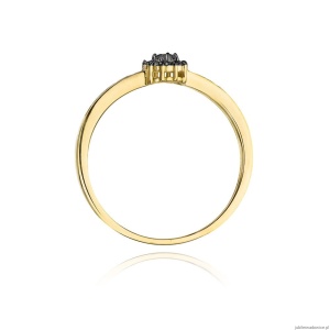 Pierścionek W091 Czarny Diament 0,02ct żółte złoto