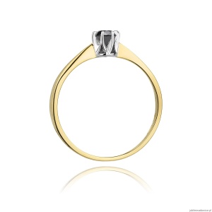 Pierścionek W111 Czarny Diament 0,12ct żółte złoto