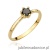 Pierścionek W496 Czarny Diament 0,30ct żółte złoto