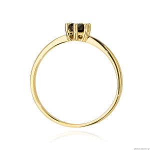 Pierścionek W496 Czarny Diament 0,30ct żółte złoto