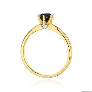 Pierścionek W557 Czarny Diament 0,50ct żółte złoto