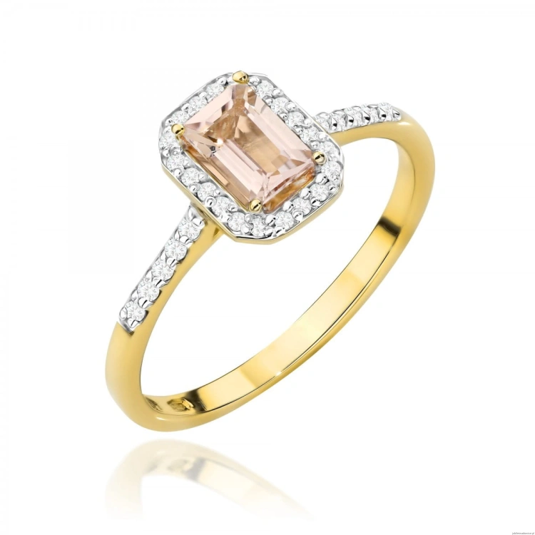 Pierścionek W575 Morganit 0,60ct żółte złoto