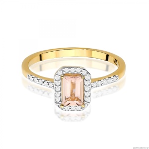 Pierścionek W575 Morganit 0,60ct żółte złoto