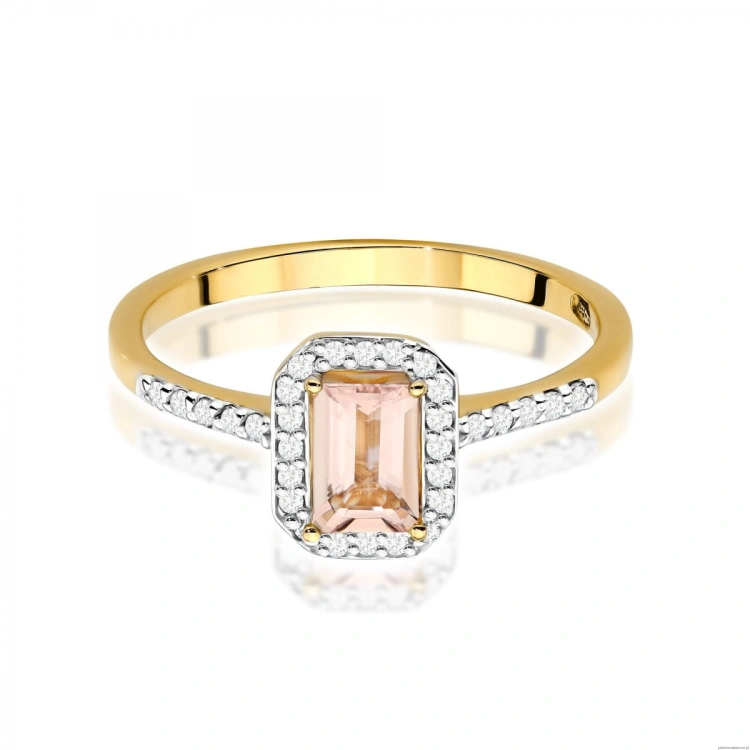 Pierścionek W575 Morganit 0,60ct żółte złoto