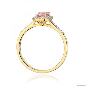 Pierścionek W575 Morganit 0,60ct żółte złoto