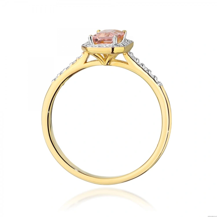 Pierścionek W575 Morganit 0,60ct żółte złoto