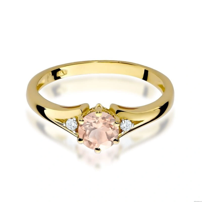Pierścionek W0076 Morganit 0,40ct żółte złoto