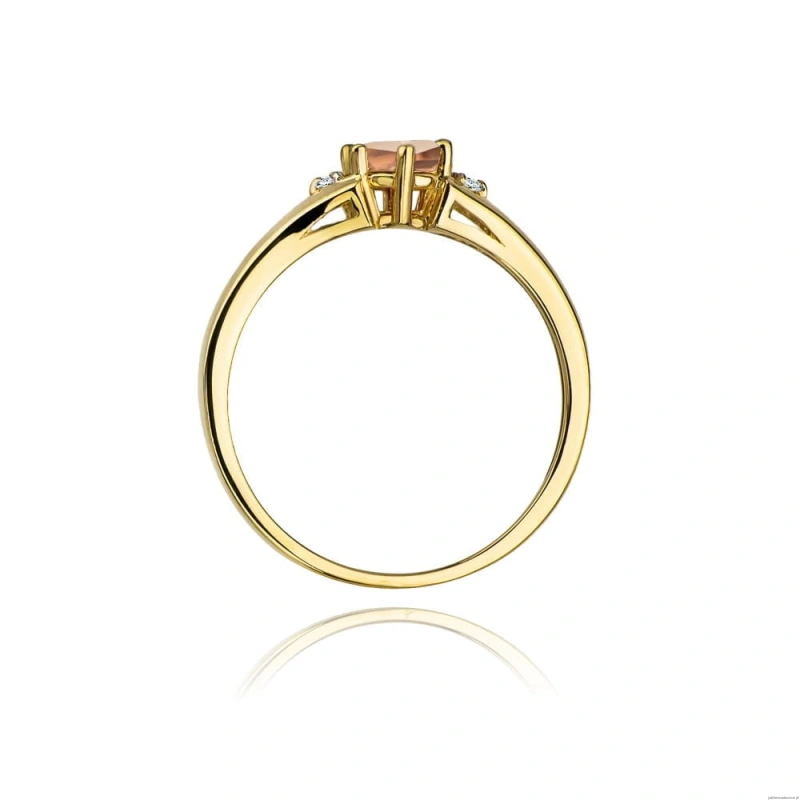 Pierścionek W0076 Morganit 0,40ct żółte złoto