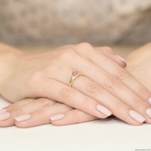 Pierścionek W0076 Morganit 0,40ct żółte złoto