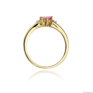Pierścionek W0076 Różowy Topaz 0,60ct żółte złoto