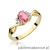 Pierścionek W019 Topaz Różowy 0,50ct żółte złoto