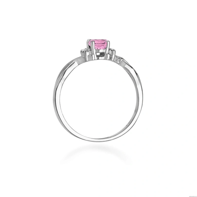 Pierścionek W019 Topaz Różowy 0,50ct białe złoto