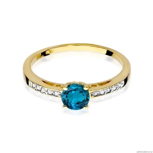 Pierścionek W066 Topaz London Blue 0,50ct żółte złoto