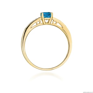 Pierścionek W066 Topaz London Blue 0,50ct żółte złoto