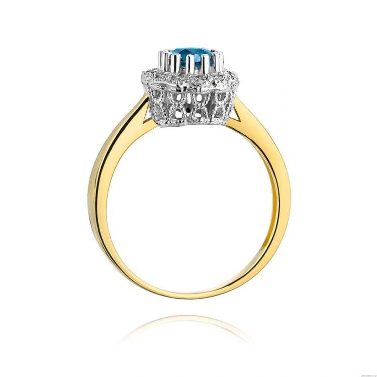 Pierścionek W284 Topaz London Blue 0,50ct żółte złoto
