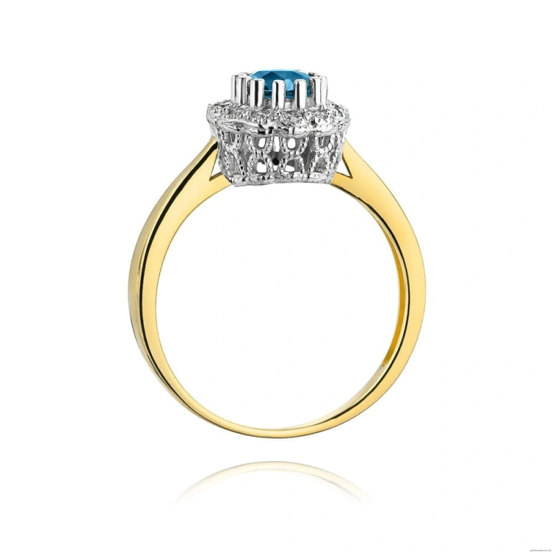 Pierścionek W284 Topaz London Blue 0,50ct żółte złoto