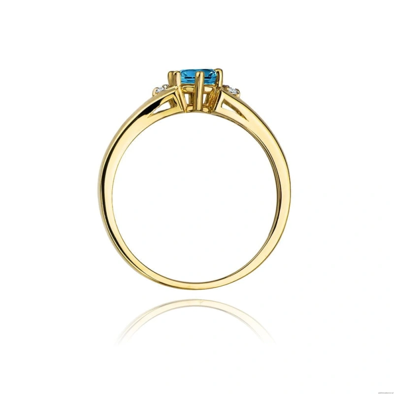 Pierścionek W0076 Topaz London Blue 0,50ct żółte złoto