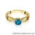 Pierścionek W014 Topaz London Blue 0,50ct żółte złoto