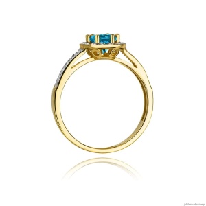 Pierścionek W087 Topaz London Blue 0,50ct żółte złoto