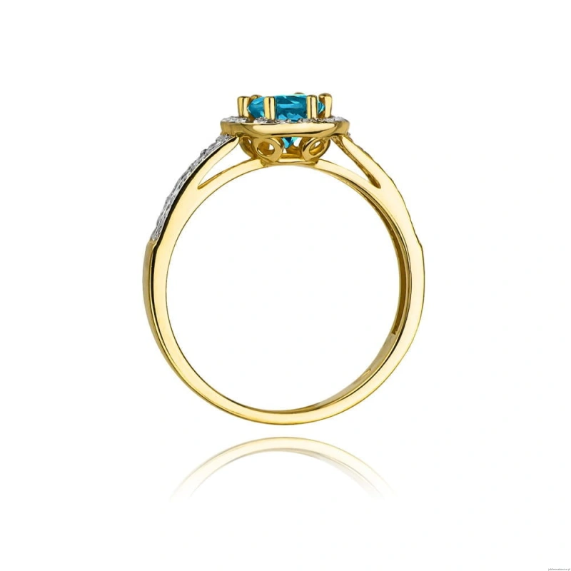 Pierścionek W087 Topaz London Blue 0,50ct żółte złoto
