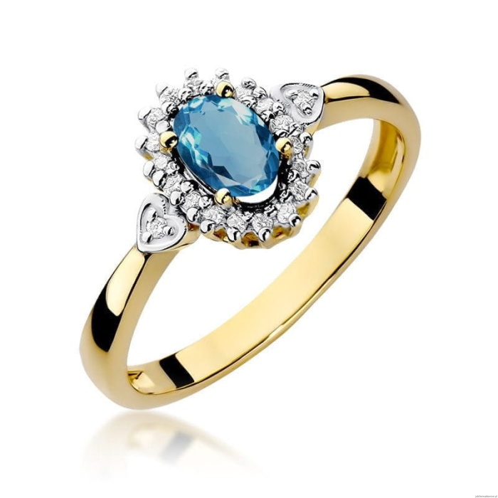 Pierścionek W312 Topaz London Blue 0,50ct żółte złoto