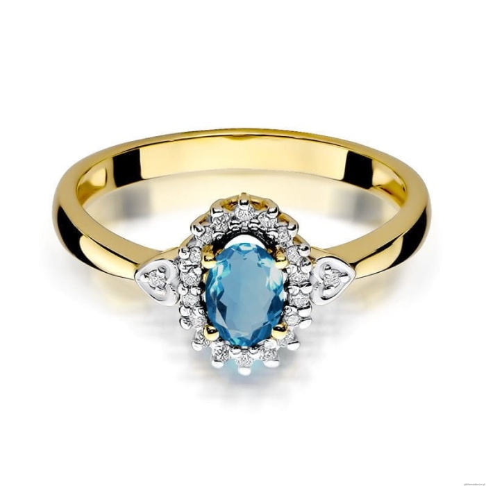 Pierścionek W312 Topaz London Blue 0,50ct żółte złoto