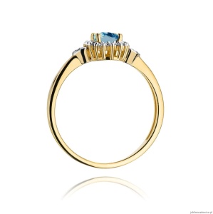 Pierścionek W312 Topaz London Blue 0,50ct żółte złoto