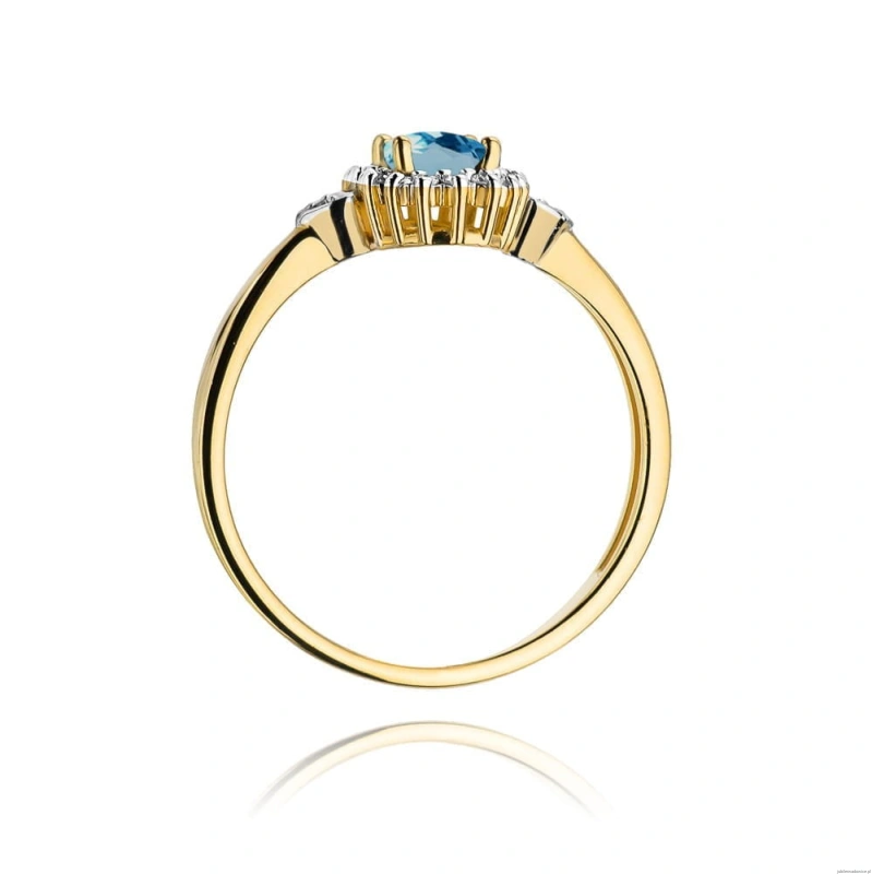 Pierścionek W312 Topaz London Blue 0,50ct żółte złoto