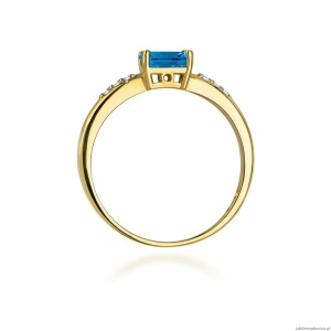 Pierścionek W077 Topaz London Blue 0,50ct żółte złoto