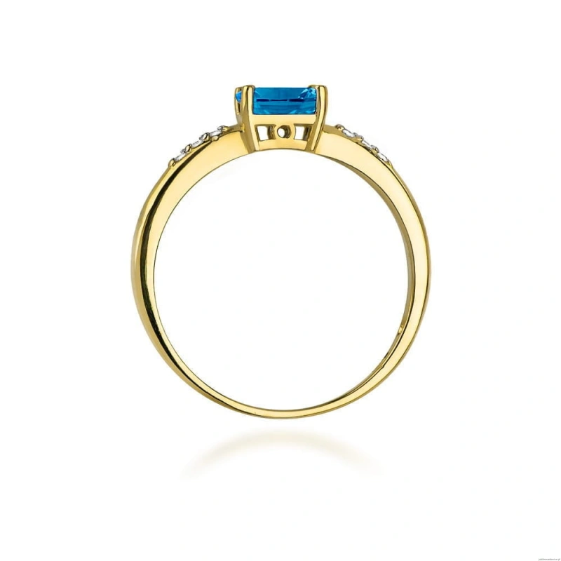 Pierścionek W077 Topaz London Blue 0,50ct żółte złoto