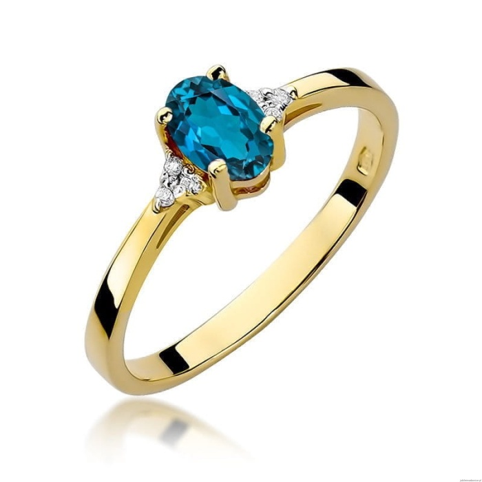 Pierścionek W301 Topaz London Blue 0,50ct żółte złoto