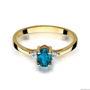 Pierścionek W301 Topaz London Blue 0,50ct żółte złoto