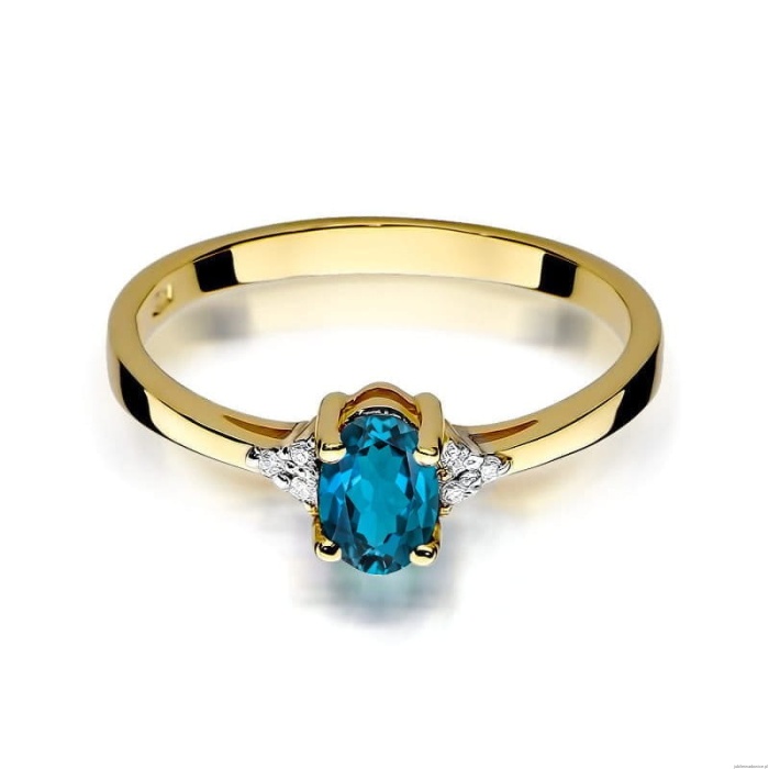 Pierścionek W301 Topaz London Blue 0,50ct żółte złoto