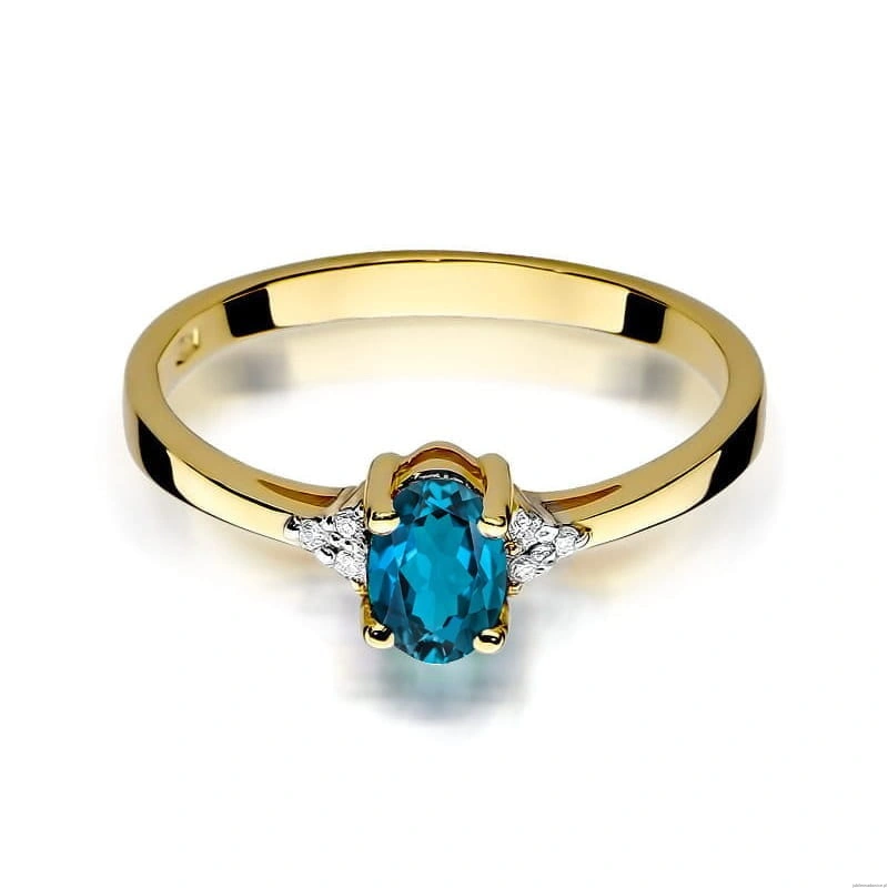 Pierścionek W301 Topaz London Blue 0,50ct żółte złoto