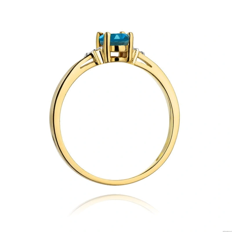 Pierścionek W301 Topaz London Blue 0,50ct żółte złoto