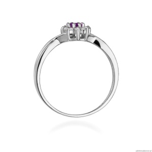 Pierścionek W072 Ametyst 0,10ct białe złoto